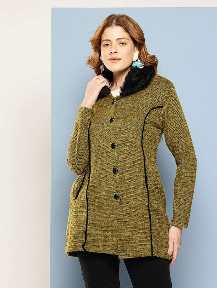 women solid long sleeve cardigan