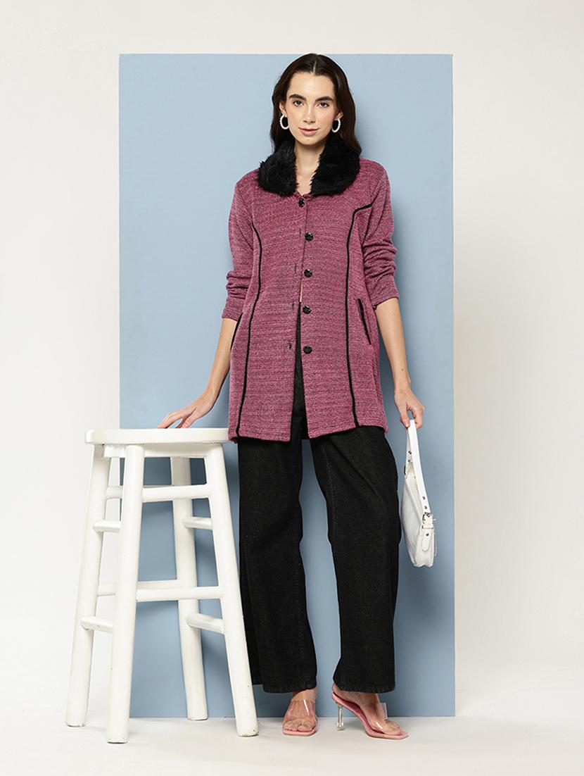 women solid long sleeve cardigan - 22033841 - Standard Image - 3