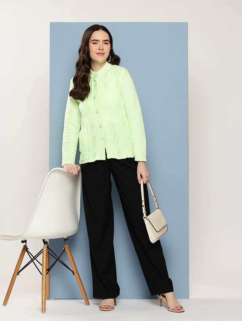 women self design long sleeve cardigan - 22033850 -  Standard Image - 3