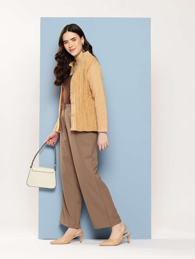 women self design long sleeve cardigan - 22033851 -  Standard Image - 3