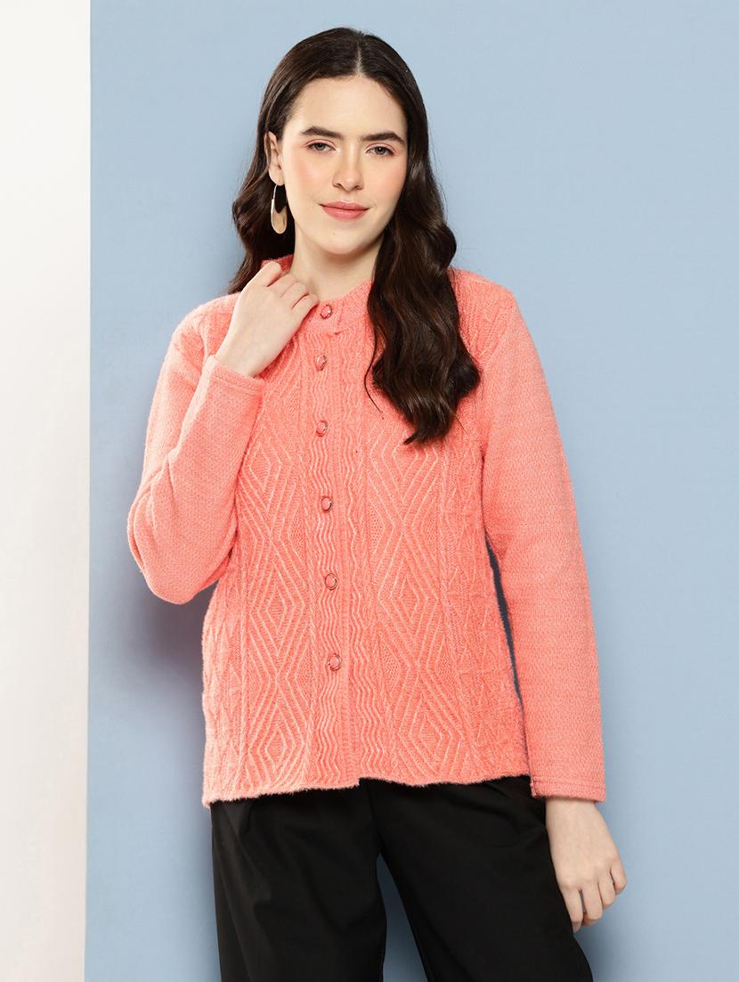 women self design long sleeve cardigan - 22033853 - Zoom Image - 0