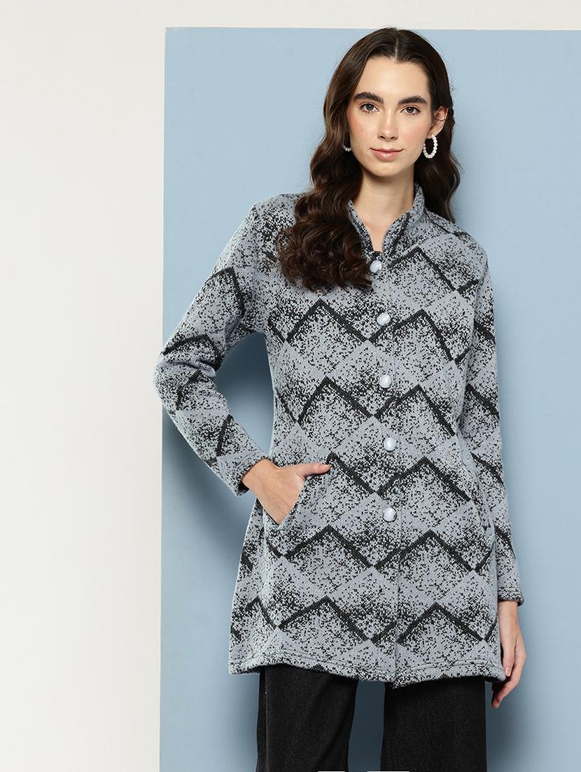women self design long sleeve cardigan - 22033854 - Zoom Image - 0