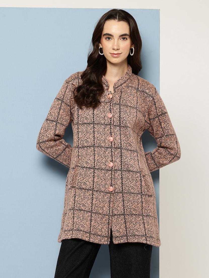 women self design long sleeve cardigan