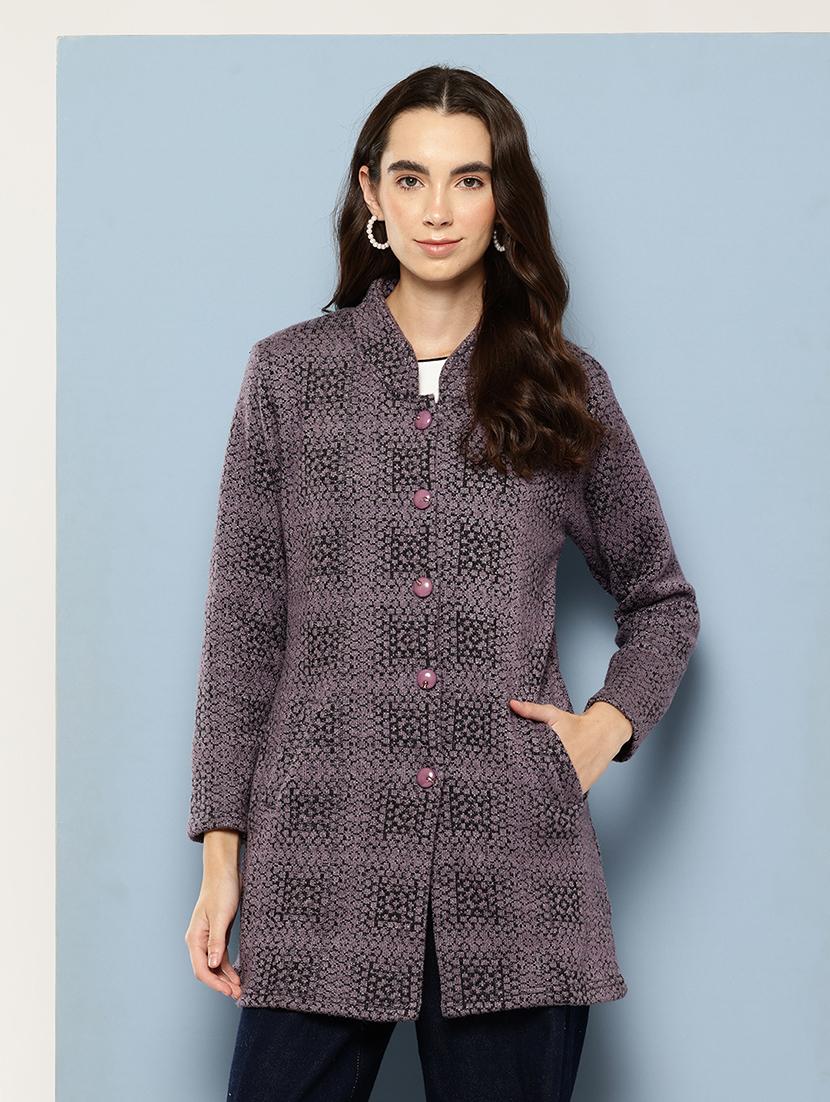 women self design long sleeve cardigan