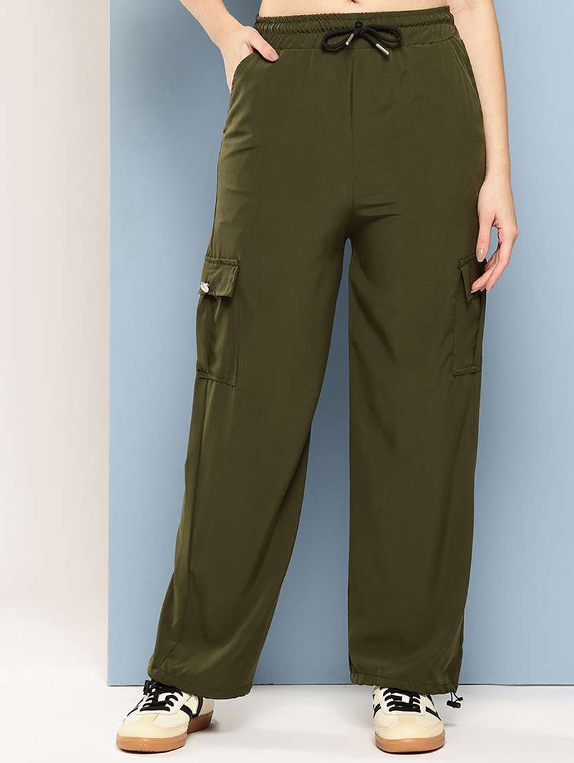  girls solid mid rise cargo