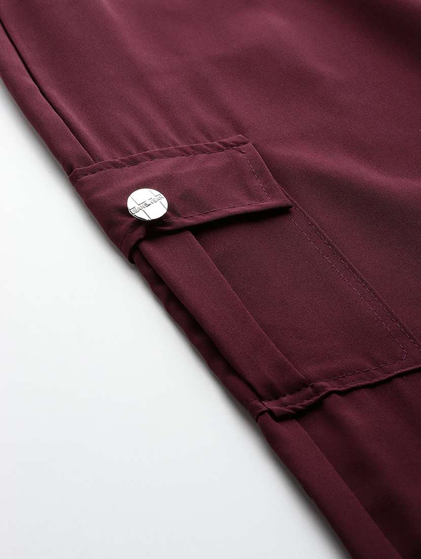 girls solid mid rise cargo - 22033869 -  Standard Image - 3