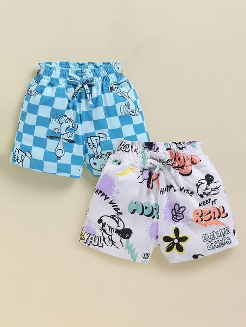 kids pack of 2 printed mid rise shorts - 22033876 - Standard Image - 0