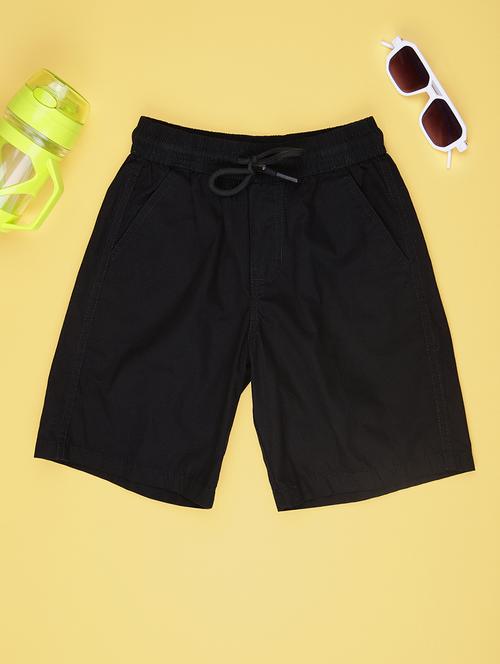 kids solid mid rise regular fit shorts - 22033887 - Standard Image - 0