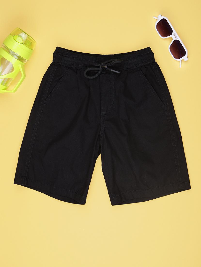kids solid mid rise regular fit shorts - 22033887 - Zoom Image - 0