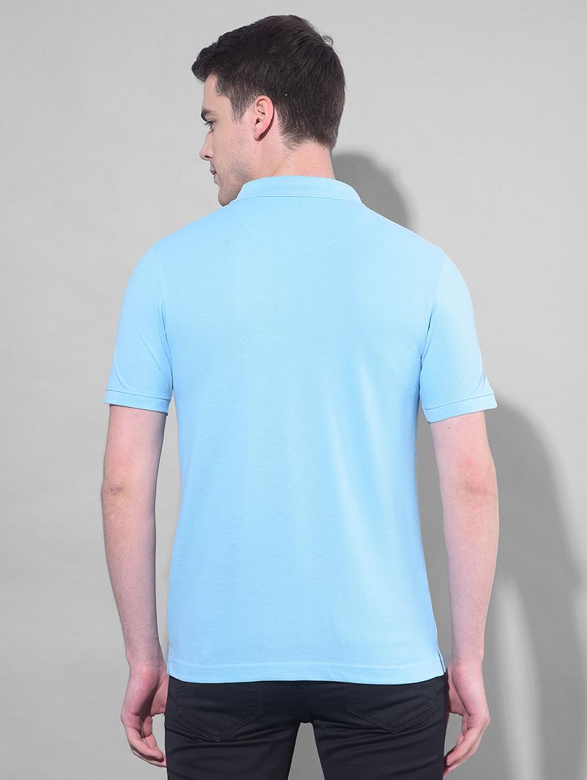 blue cotton plain tshirt - 22033890 - Standard Image - 3
