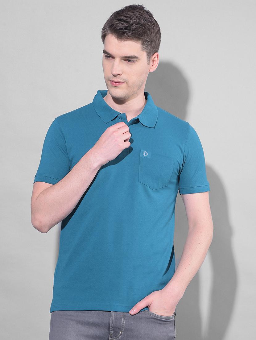 light blue cotton plain tshirt - 22033897 -  Zoom Image - 0