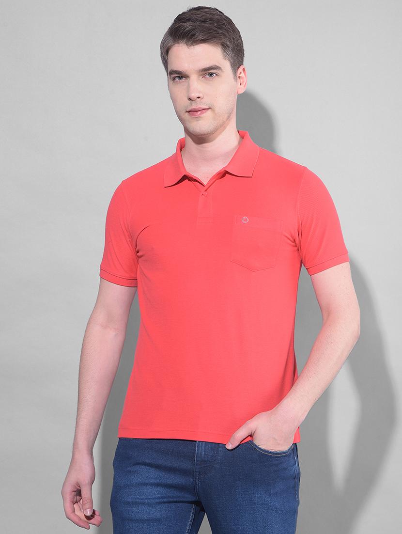 red cotton plain tshirt - 22033898 -  Zoom Image - 0