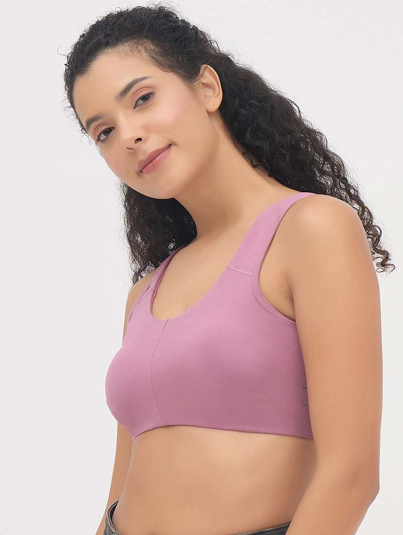 women solid non padded sports bra - 22033906 -  Standard Image - 3