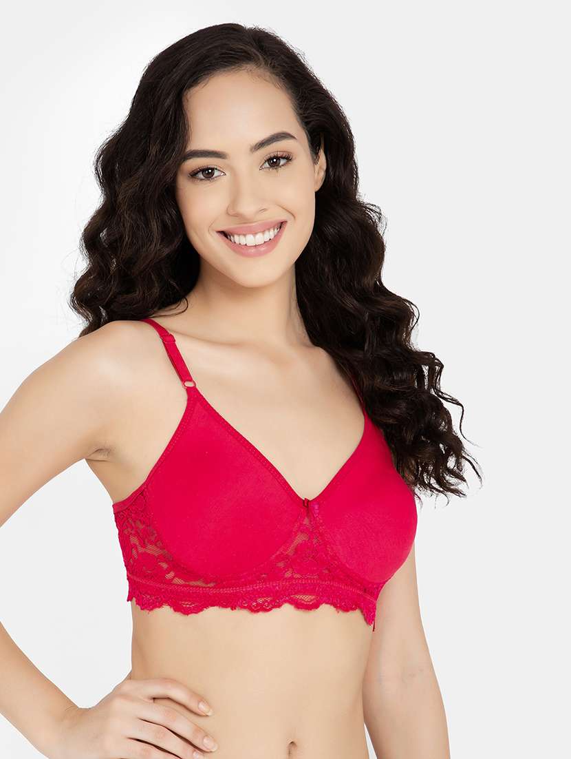 women solid lightly padded lace t-shirt bra - 22033909 -  Standard Image - 3