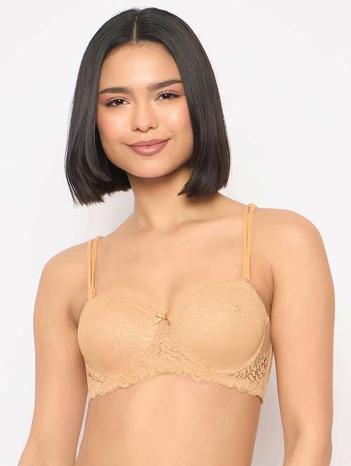 women solid heavily padded lace push up bra - 22033914 - Standard Image - 0