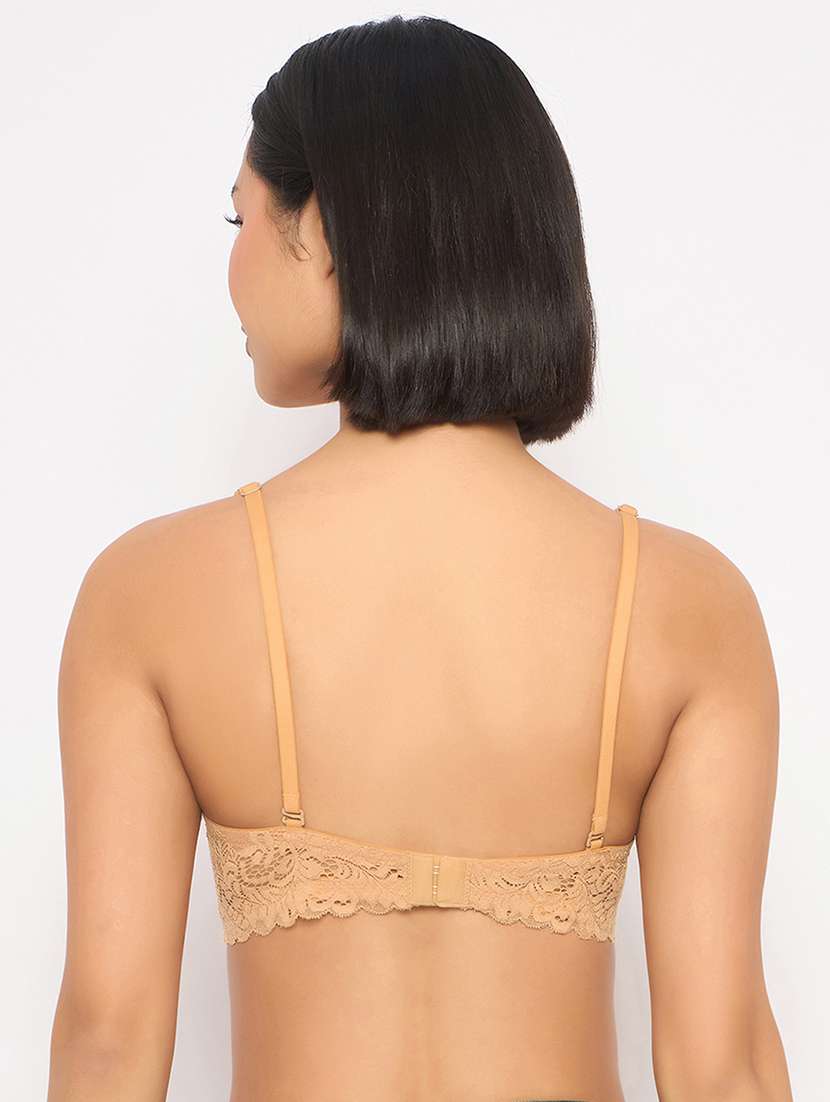 women solid heavily padded lace push up bra - 22033914 - Standard Image - 3