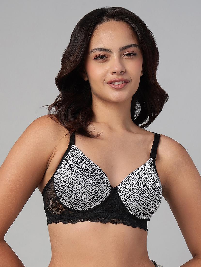 women animal print non wired t-shirt bra - 22033920 -  Zoom Image - 0