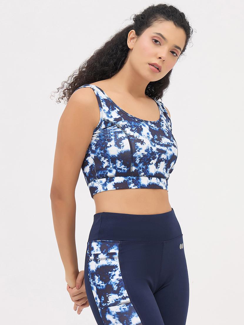 women printed non wired sports bra - 22033943 - Standard Image - 3