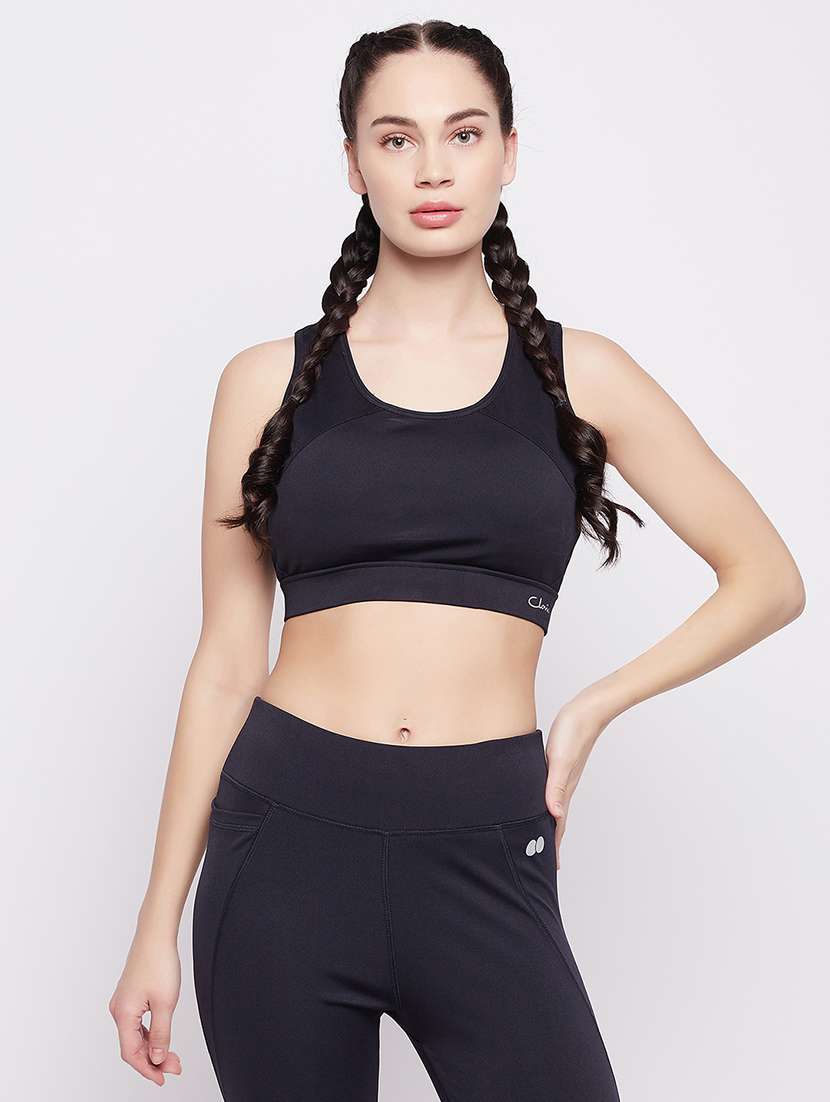 women solid non wired sports bra