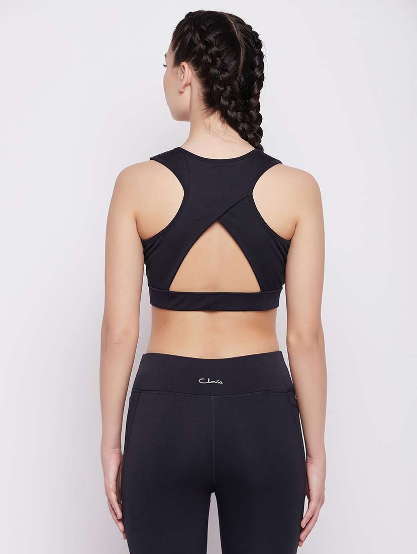 women solid non wired sports bra - 22033945 -  Standard Image - 3