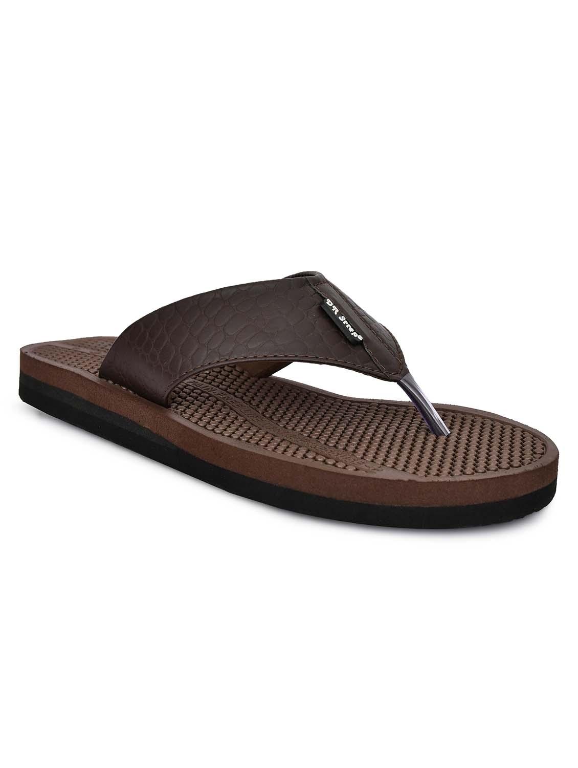 men brown solid slip on slipper - 22033979 - Standard Image - 3
