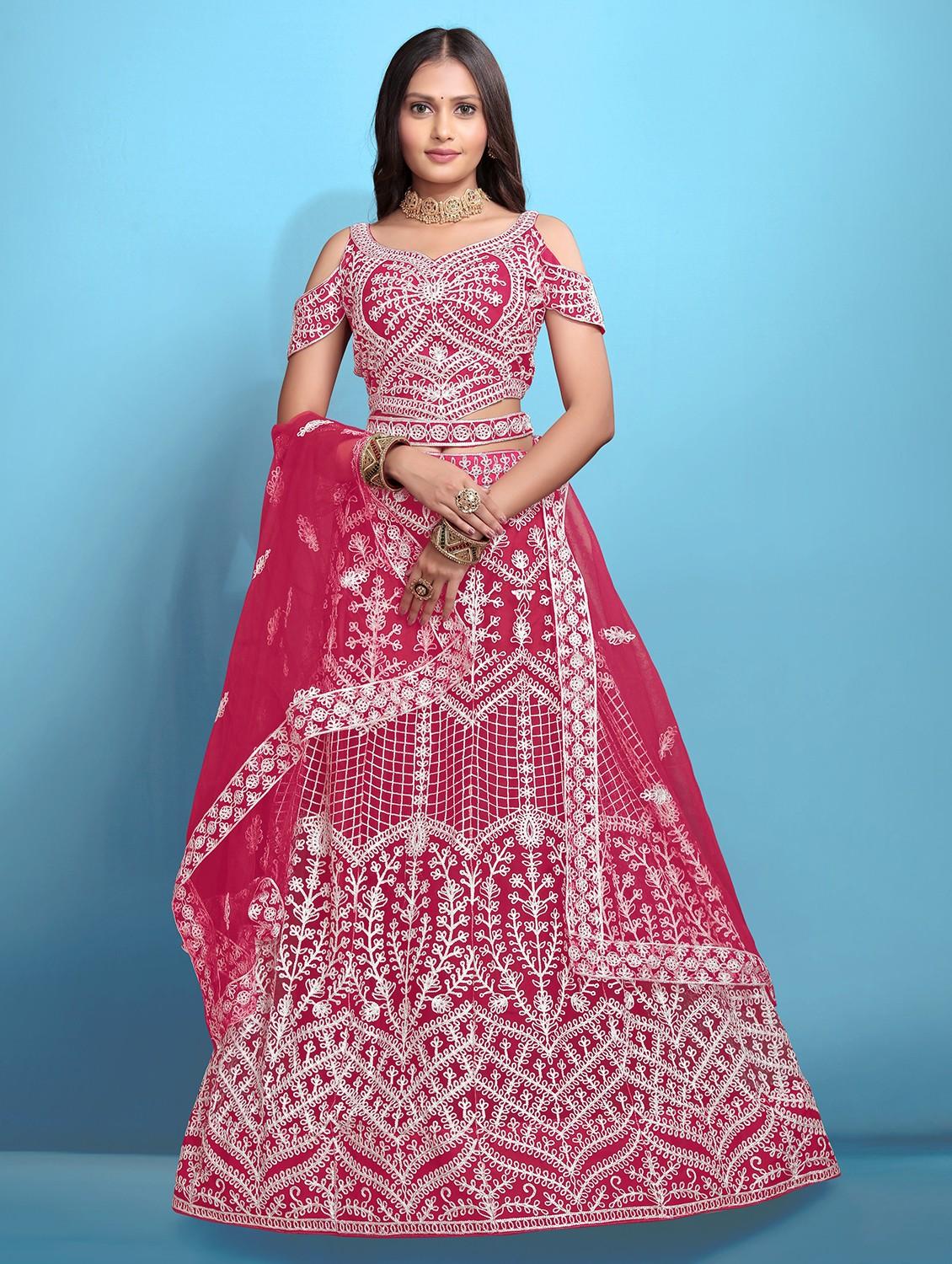 women embroidered fared lehenga and choli set - 22034002 - Zoom Image - 0