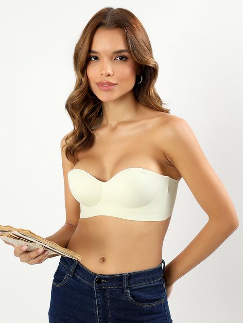 women solid non wired tube bra - 22034454 - Standard Image - 0