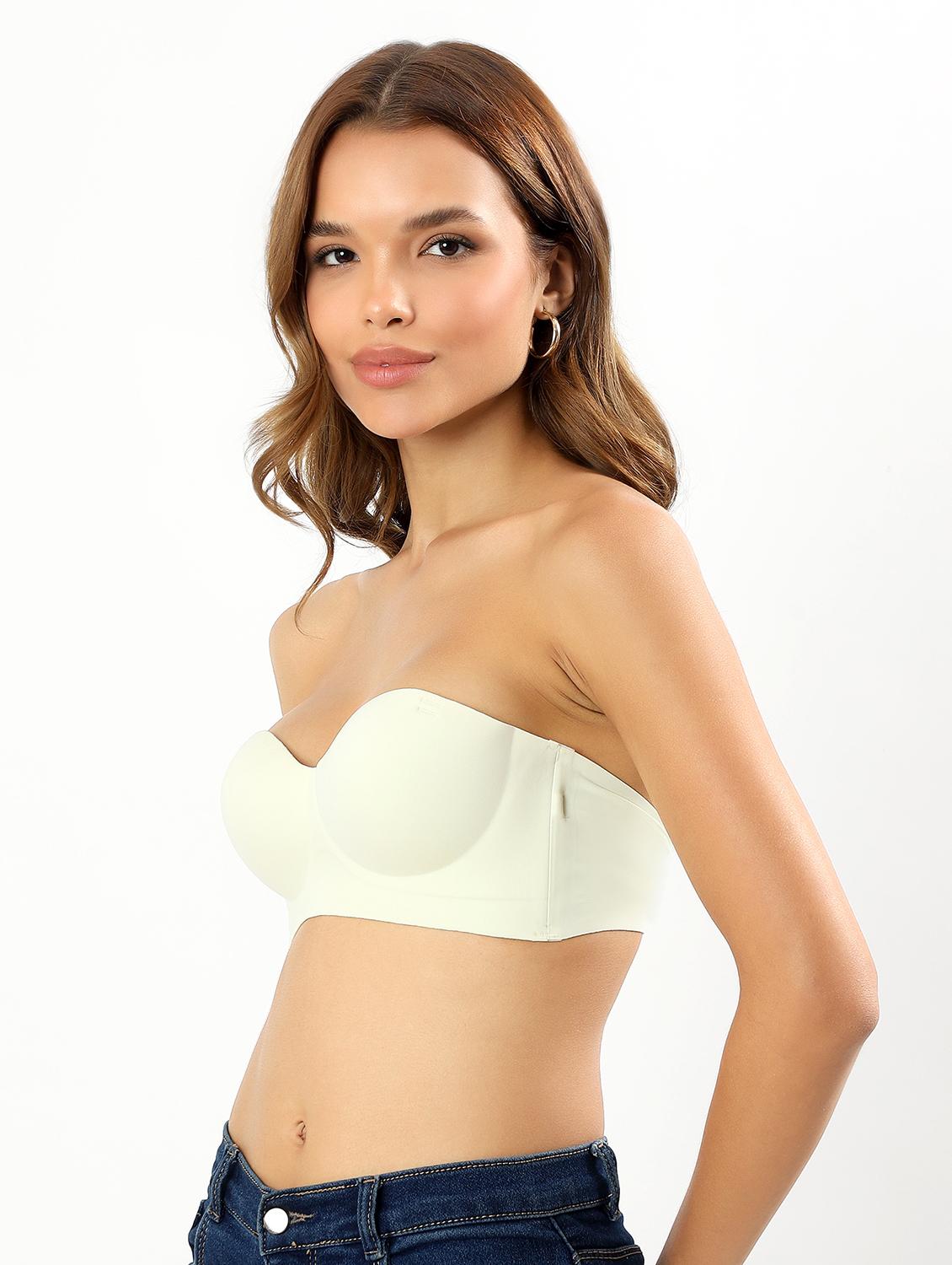 women solid non wired tube bra - 22034454 - Standard Image - 3