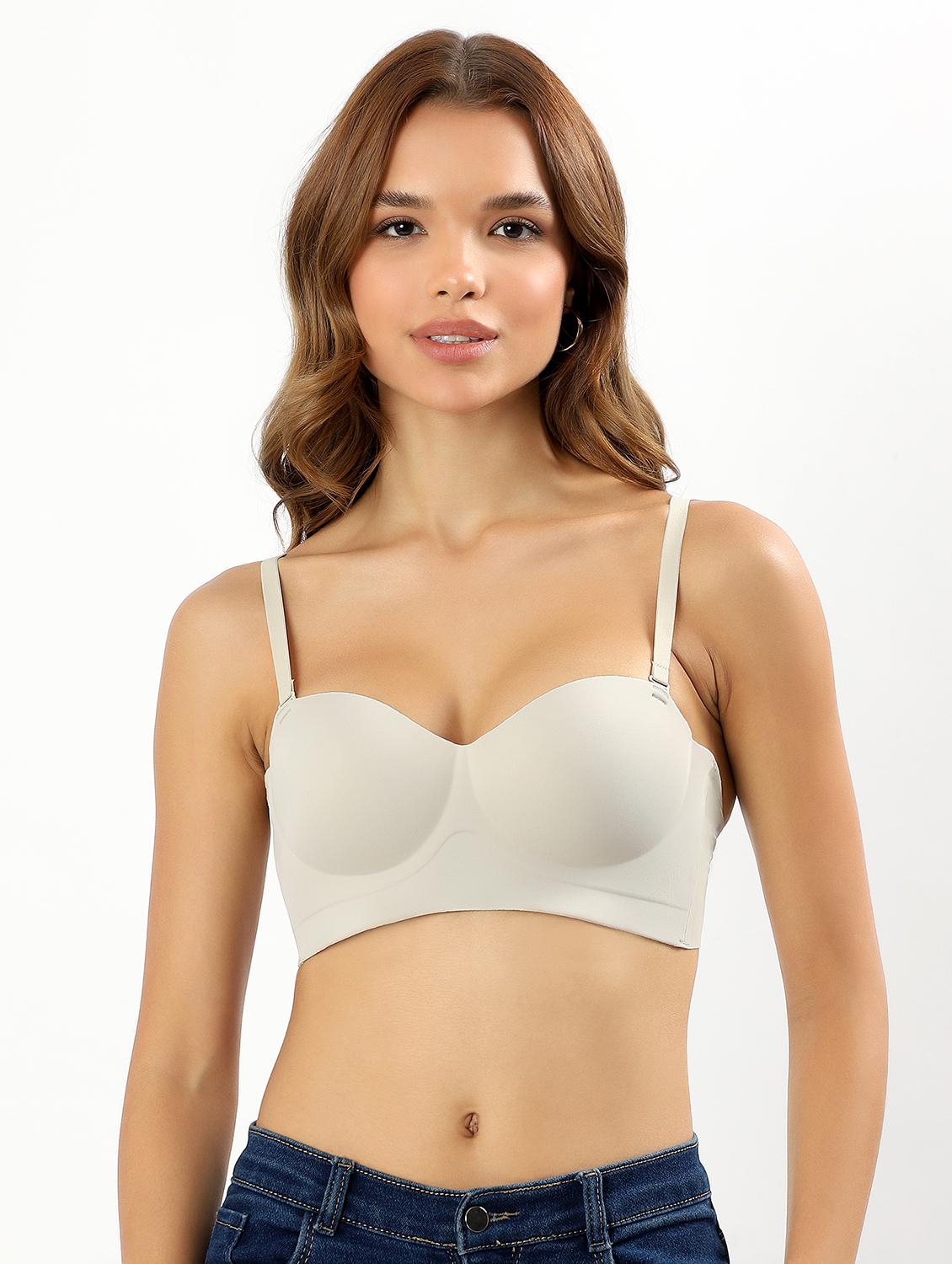 women solid non wired tube bra - 22034458 - Standard Image - 3