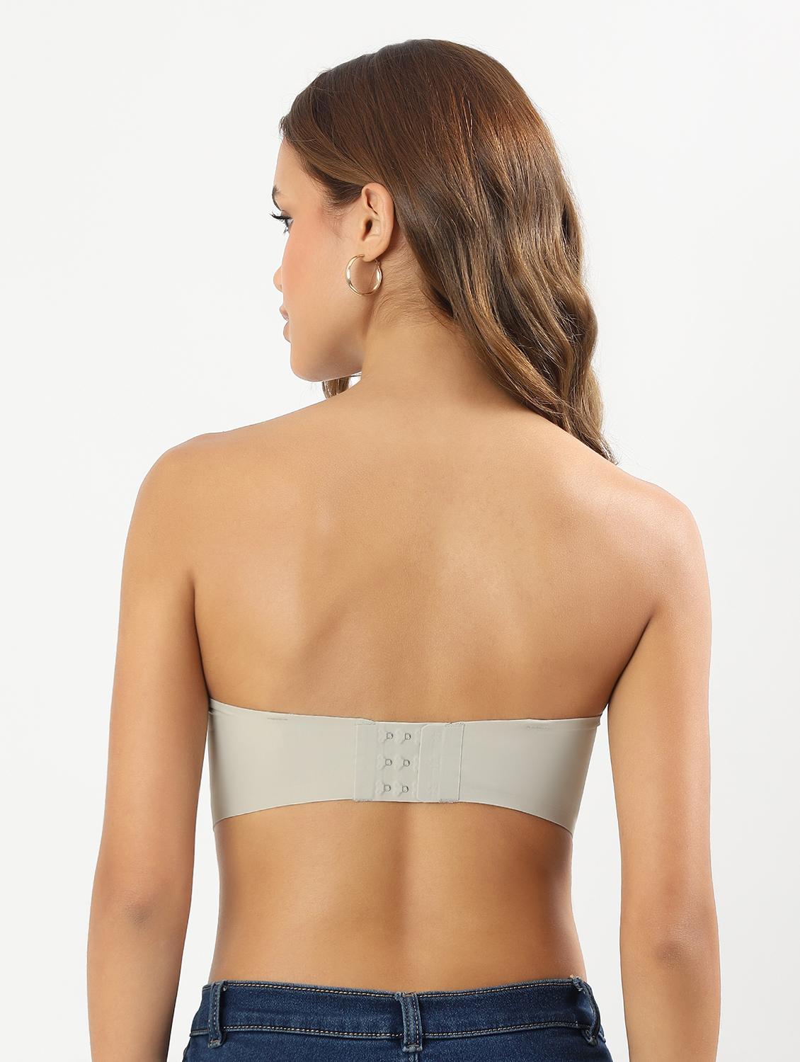 women solid non wired tube bra - 22034458 - Standard Image - 5