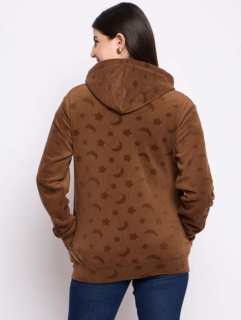 women printed long sleeve hooded sweatshirt - 22034460 - Standard Image - 3