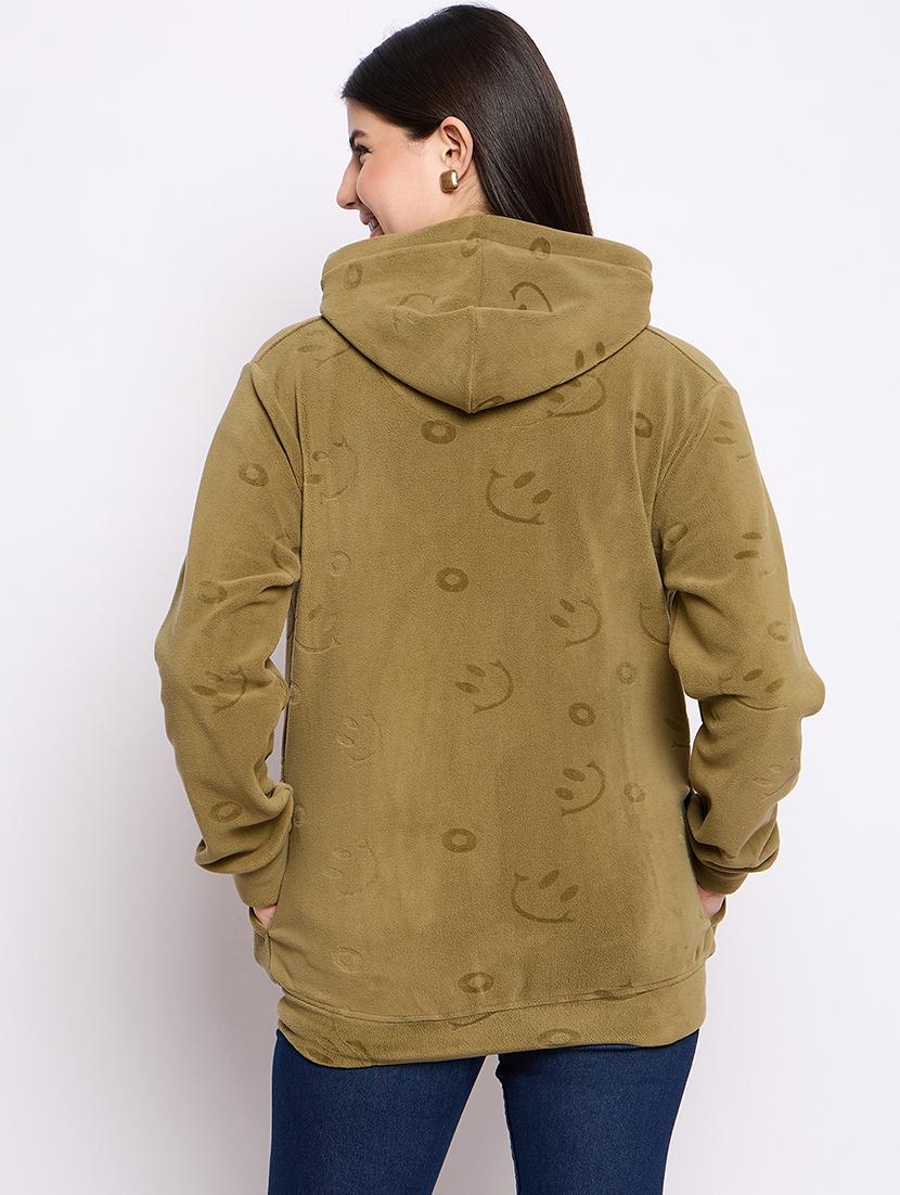 women printed long sleeve hooded sweatshirt - 22034462 - Standard Image - 3