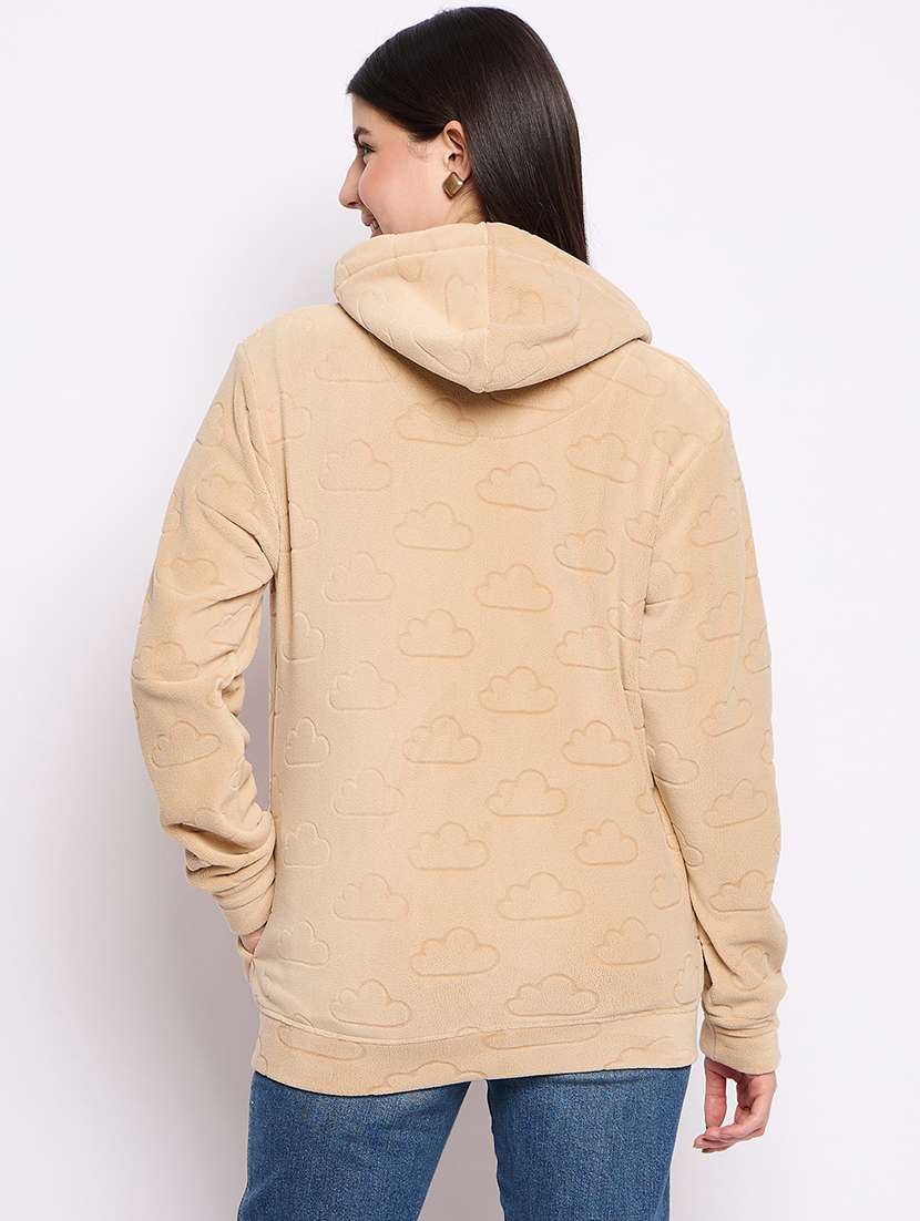 women printed long sleeve hooded sweatshirt - 22034463 - Standard Image - 3