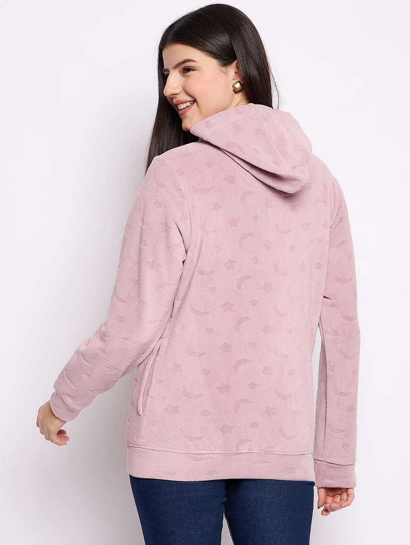 women printed long sleeve hooded sweatshirt - 22034465 -  Standard Image - 3