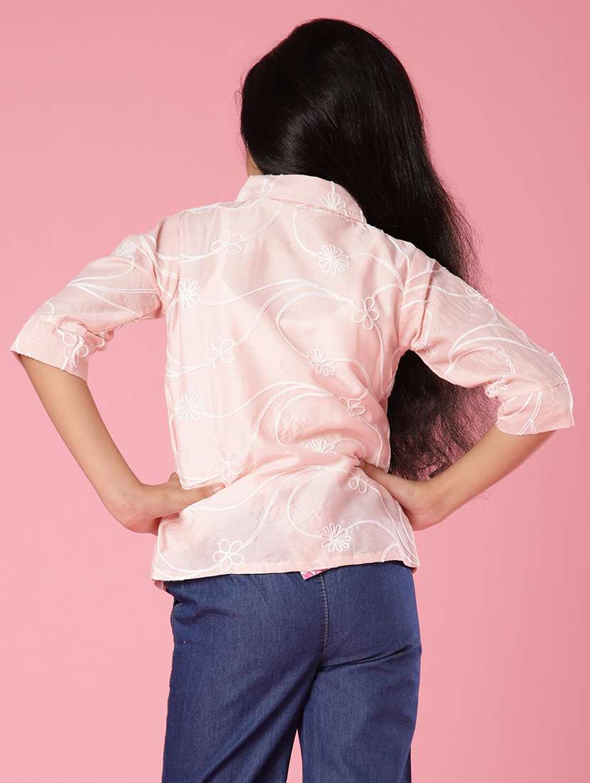 girls embroidered collared shirt - 22034535 -  Standard Image - 3