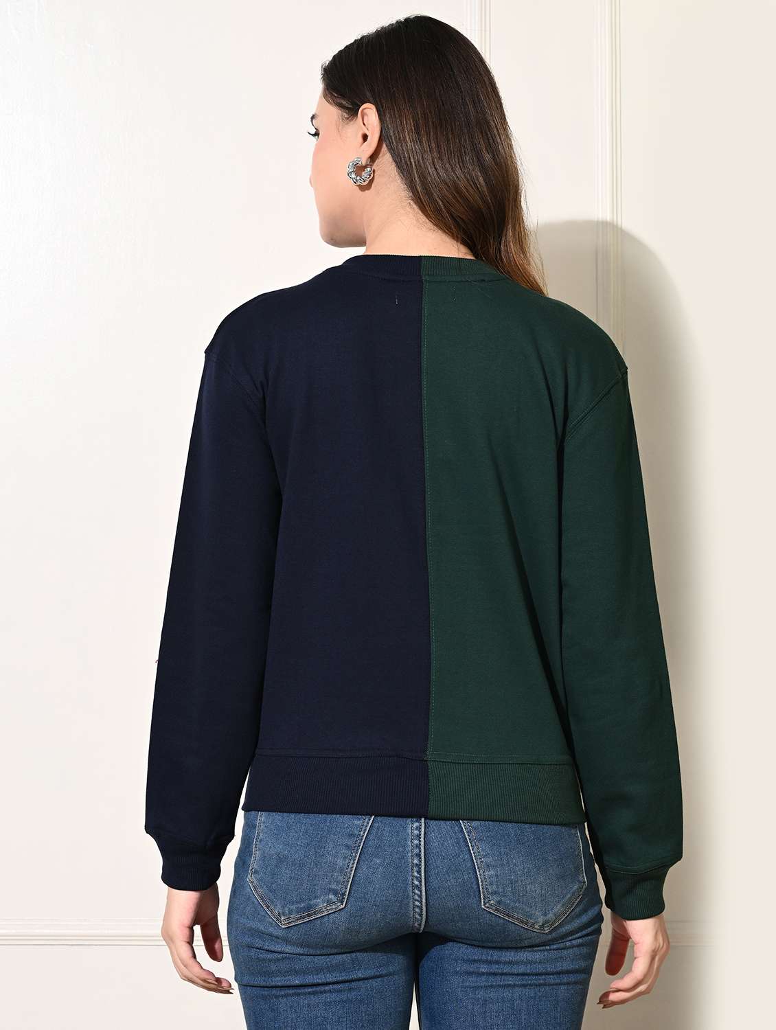 women color blocked long sleeve sweatshirt - 22034544 -  Standard Image - 3