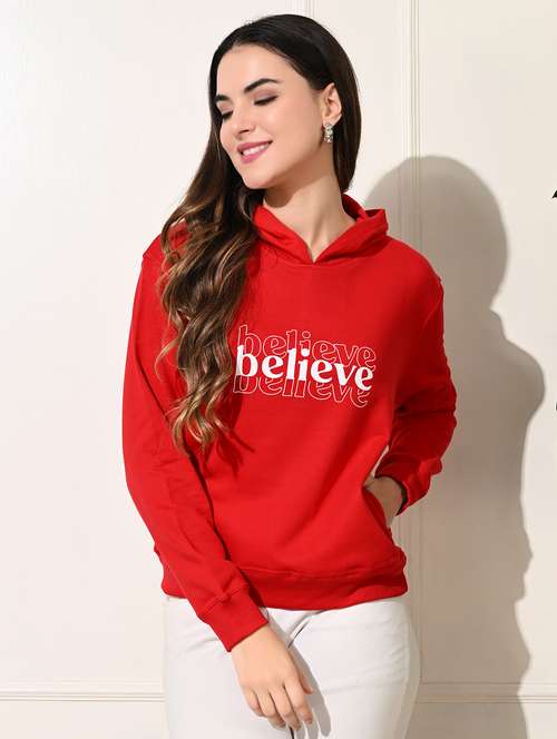 women printed long sleeve hooded sweatshirt - 22034546 -  Standard Image - 0