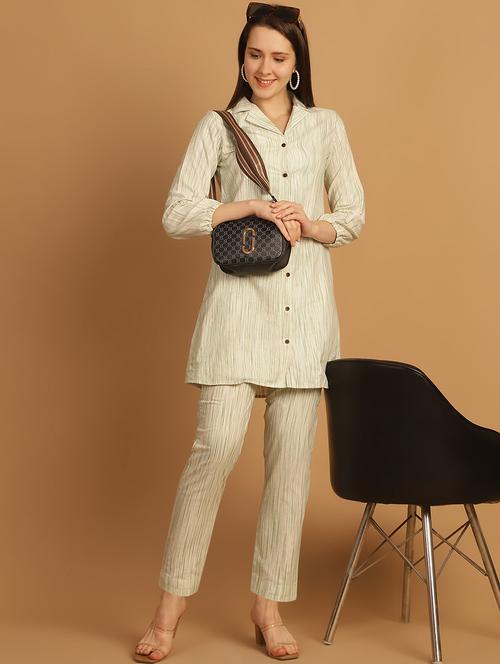 women printed shirt and trouser co-ord set - 22034570 - Standard Image - 0