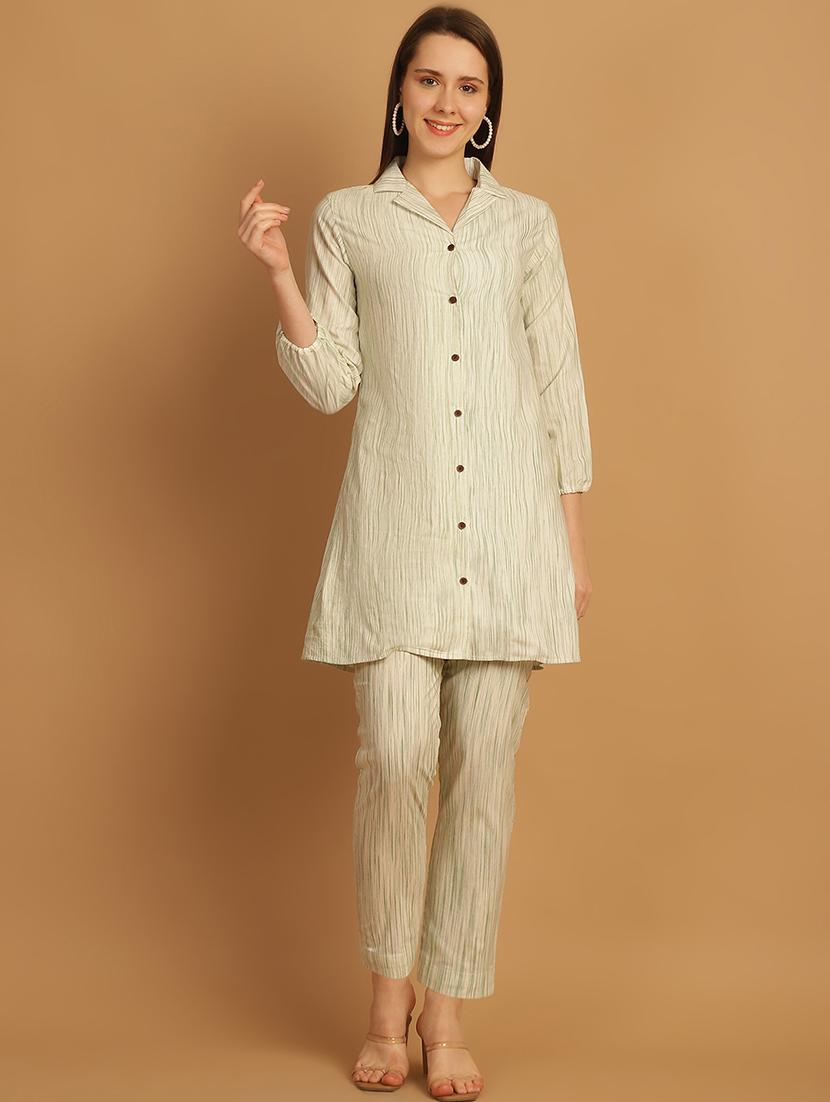 women printed shirt and trouser co-ord set - 22034570 - Standard Image - 3