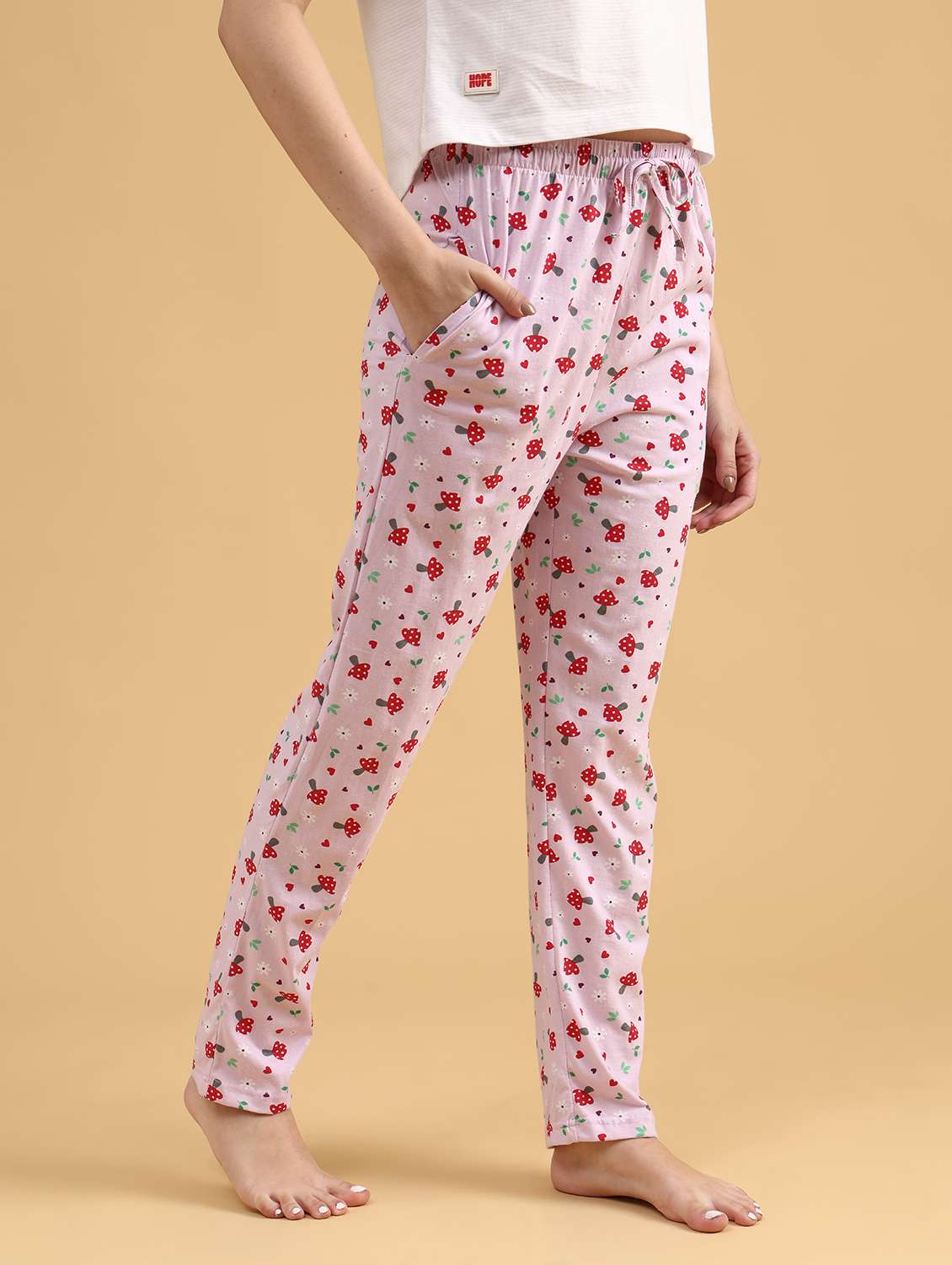 women printed mid rise lounge wear pajama - 22034779 -  Standard Image - 3