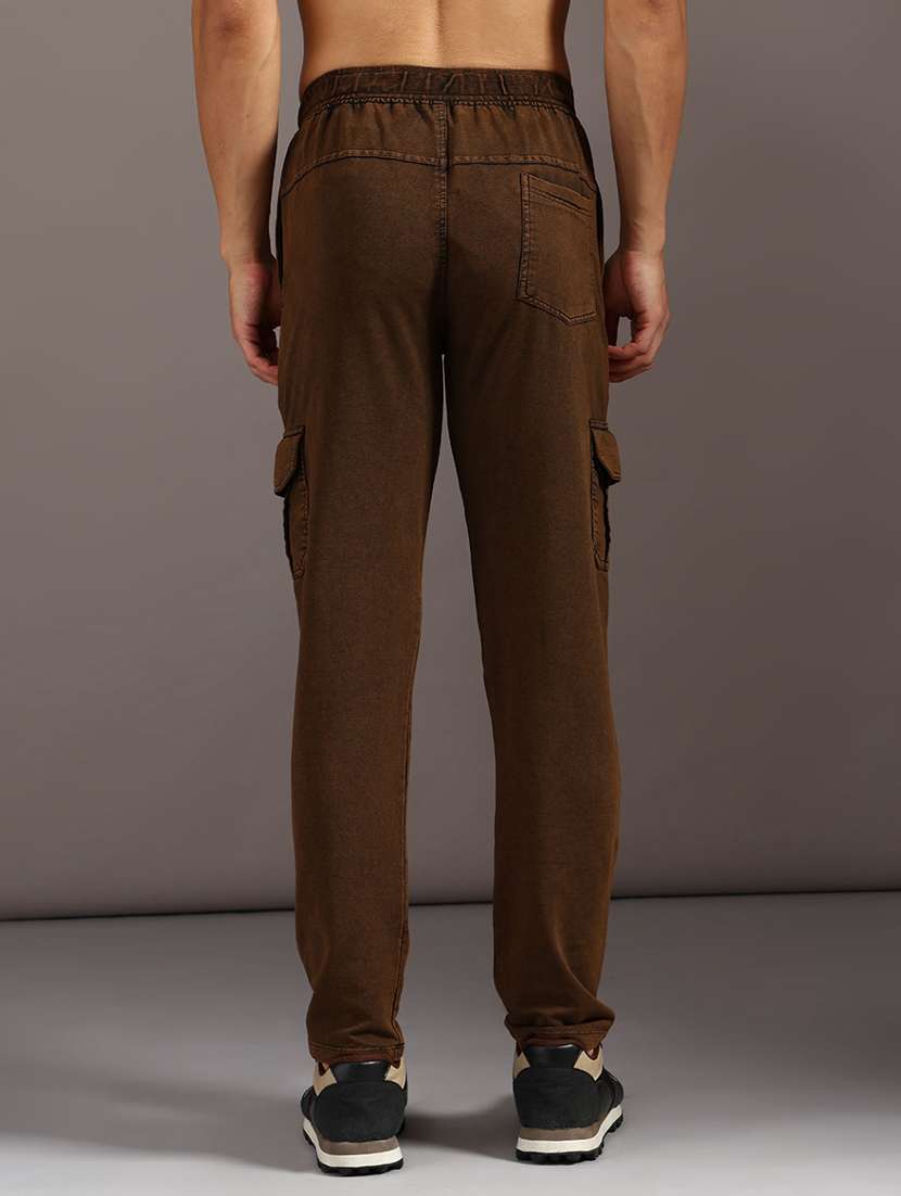 men solid mid rise regular fit cargo - 22034798 -  Standard Image - 3