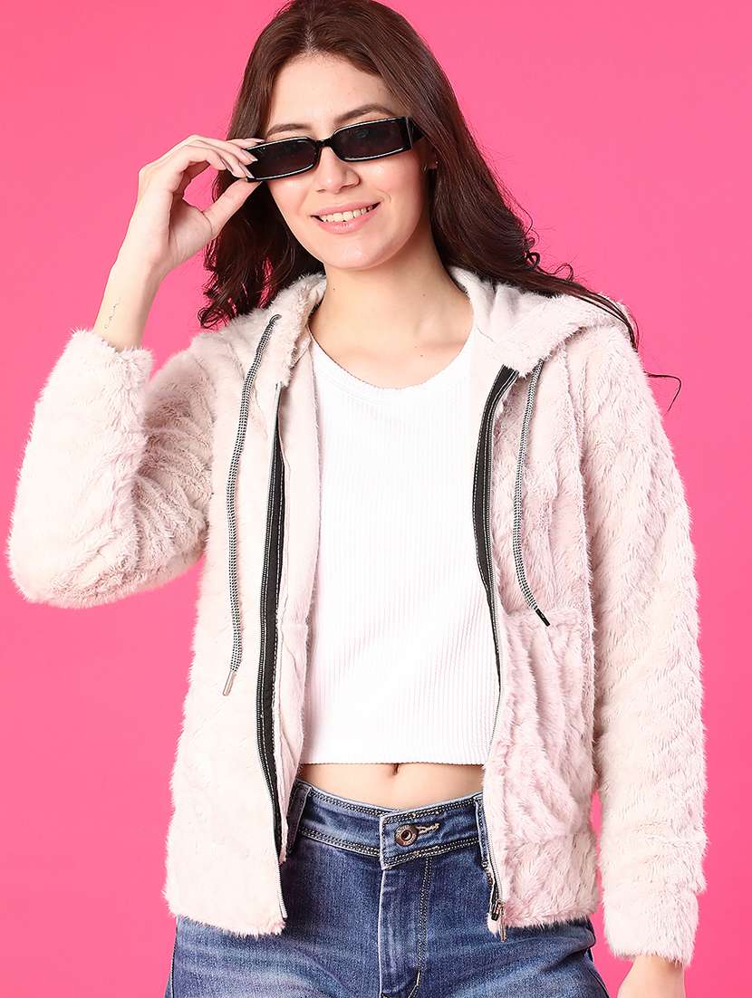 women solid long sleeve hooded sweatshirt