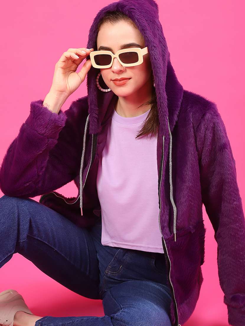 women solid long sleeve hooded sweatshirt