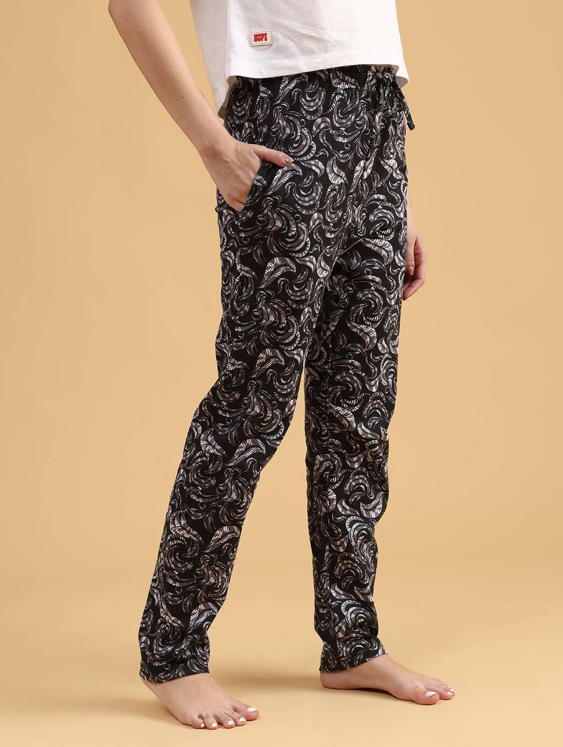 women printed mid rise lounge wear pajama - 22034827 -  Standard Image - 3