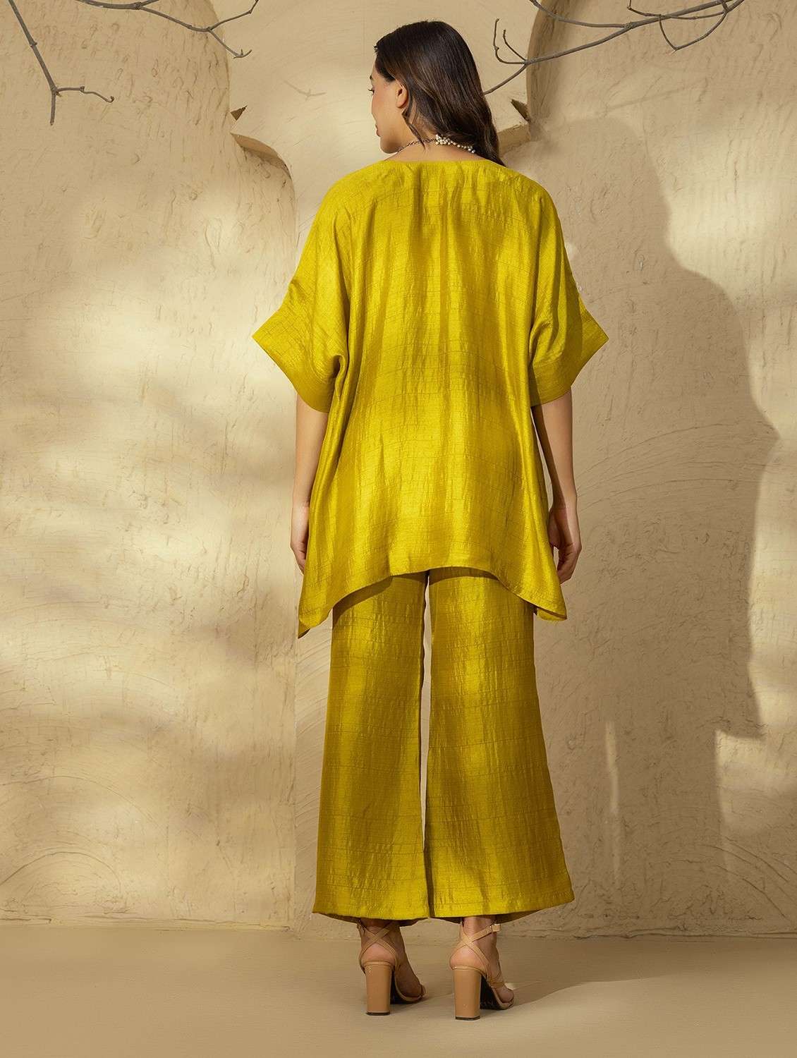 women solid kaftan kurta and pant set - 22035116 - Standard Image - 3