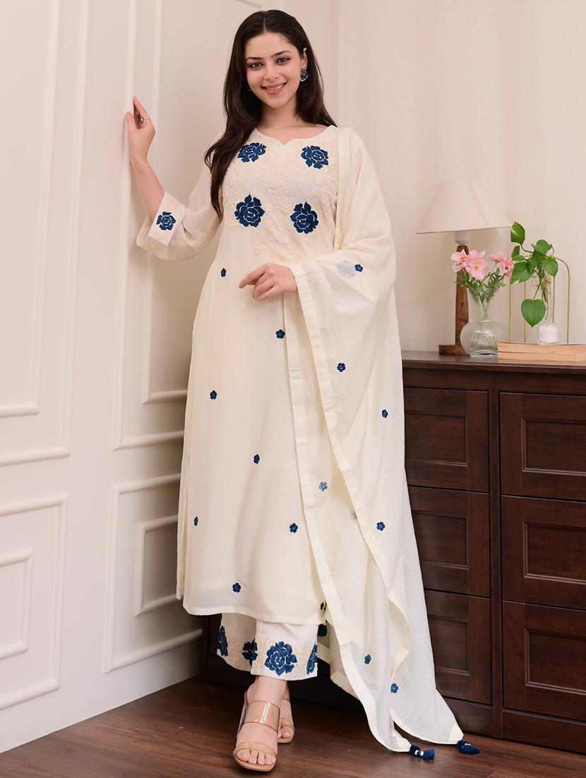 women embroidered kurta and pant with dupatta - 22035139 - Zoom Image - 0