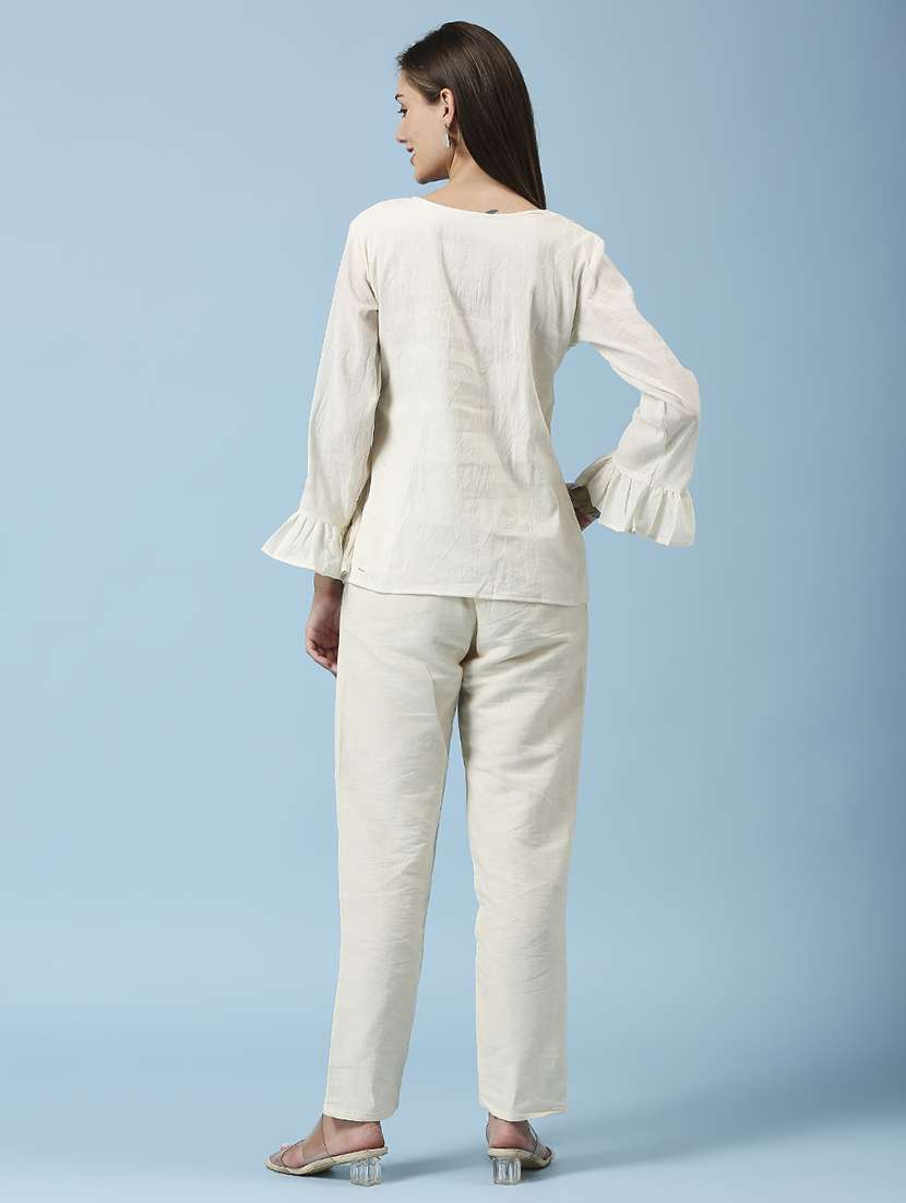 women embroidered three quarter sleeve ethnic top - 22035170 -  Standard Image - 3