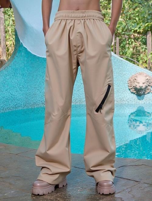 women solid mid rise parachute pants - 22035201 - Standard Image - 0