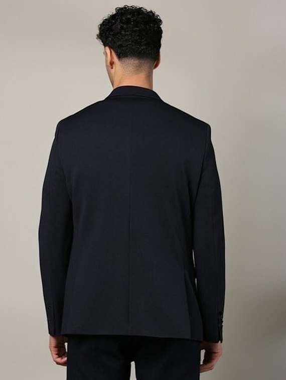 men black solid long sleeve single breasted blazer - 22035207 - Standard Image - 3