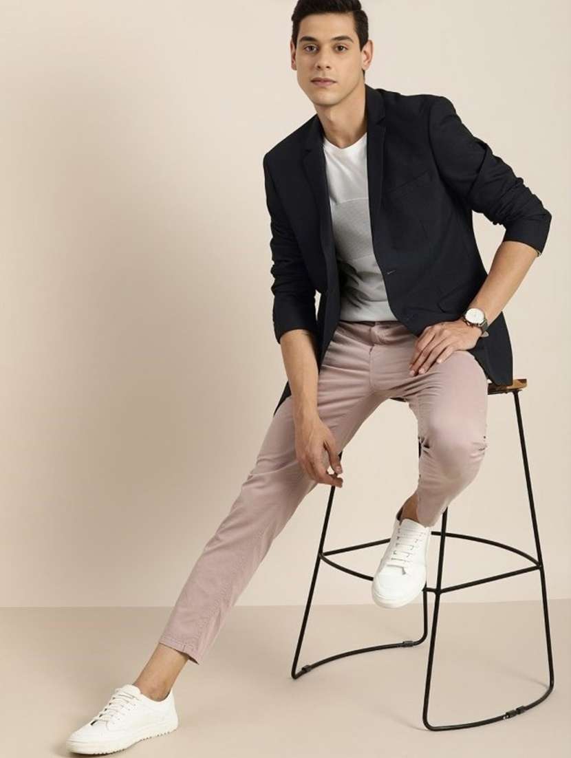 men black solid long sleeve single breasted blazer - 22035212 - Standard Image - 3
